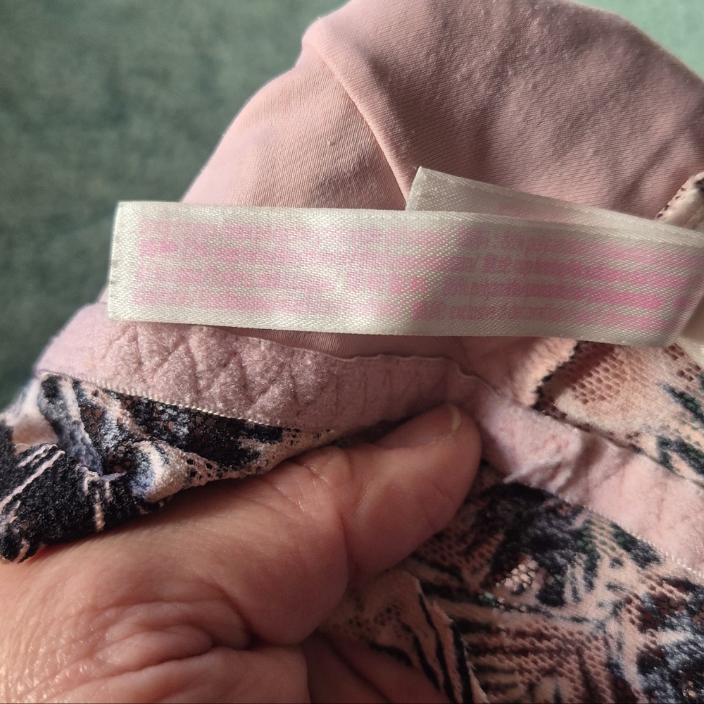 Pink Victoria's Secret Floral Lace Bralette Pink Tropical Large - Picture 13 of 13